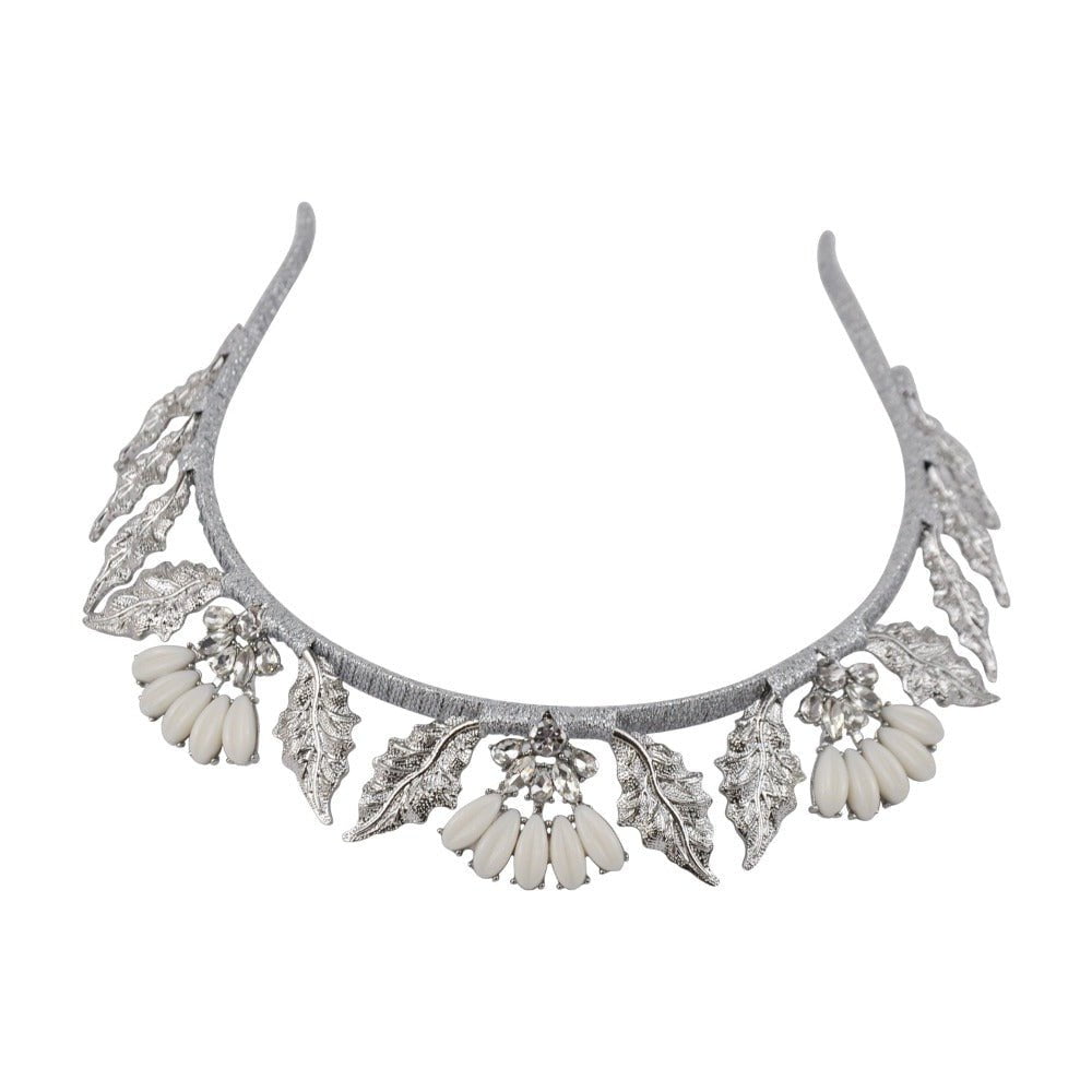 Silver Priya Crown - AELESTESilver Priya CrownBridal Accessories#bridal_accessories##wedding_head_band##bridal_earring#
