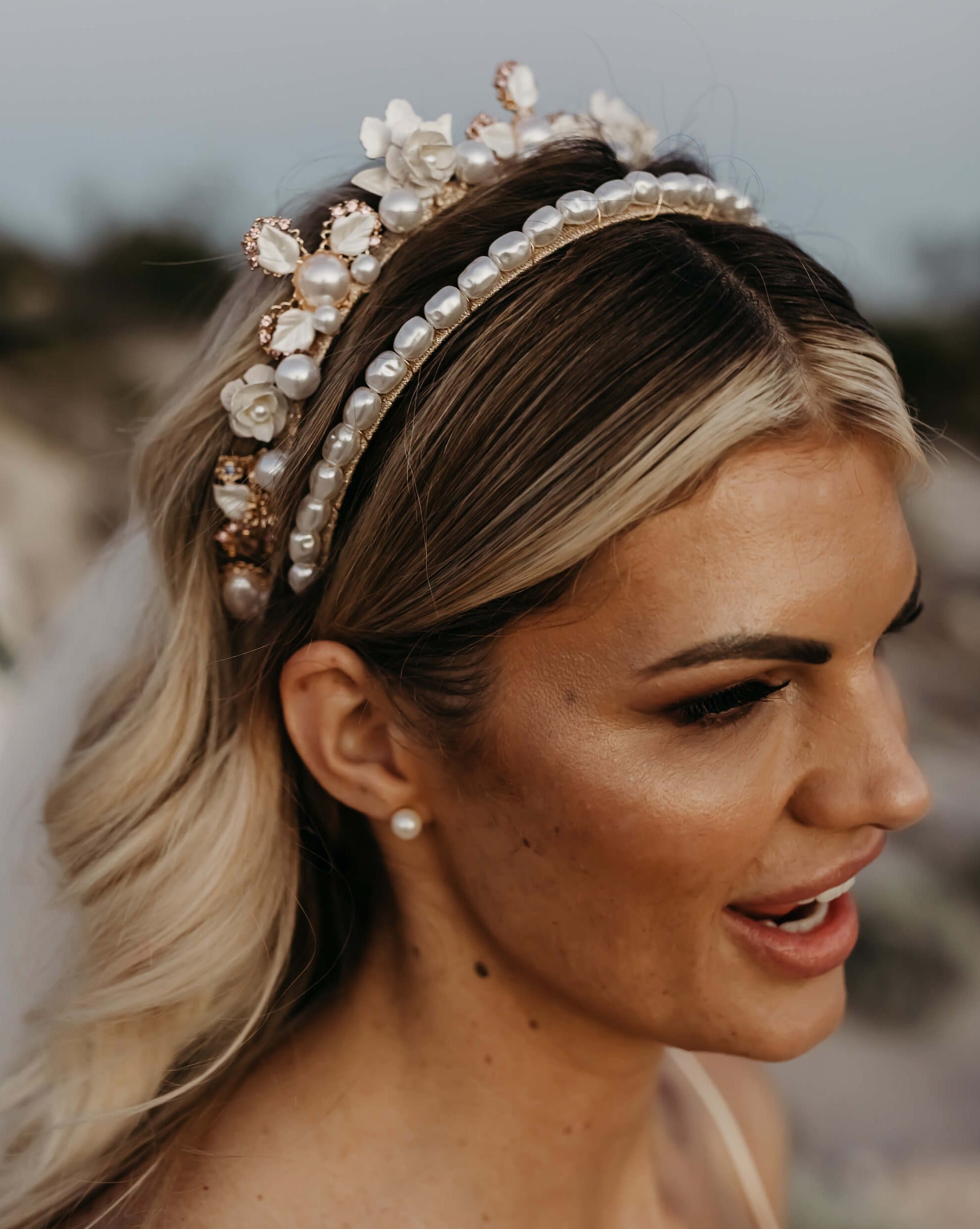 pearl headband for wedding pearl earring