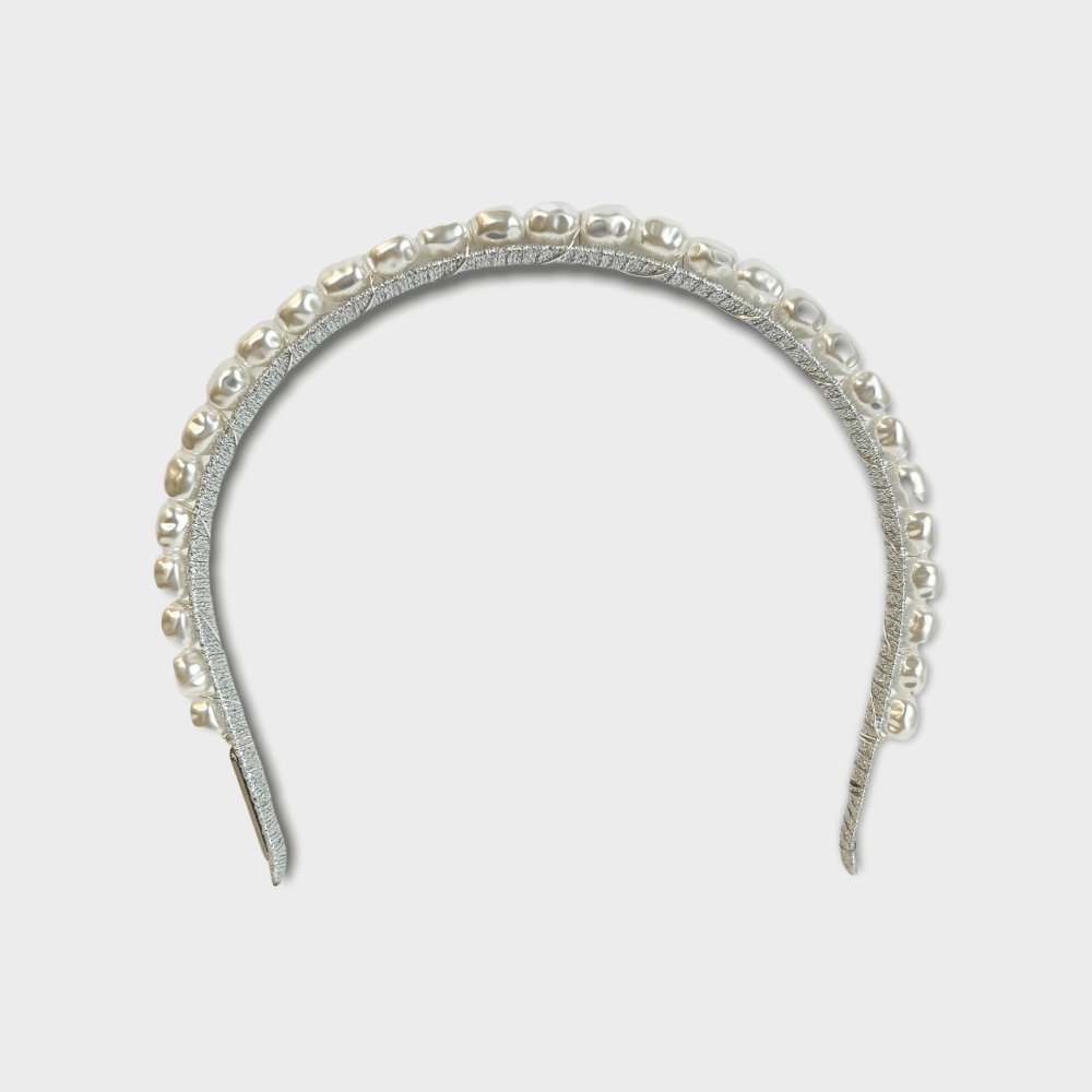 Mia Natural Pearl Headband - AELESTEMia Natural Pearl HeadbandCrown#bridal_accessories##wedding_head_band##bridal_earring#