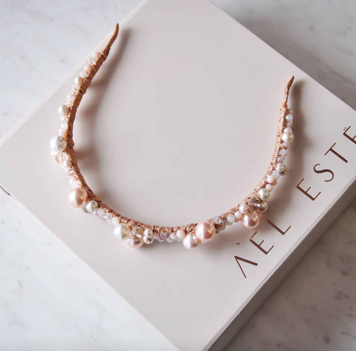 Pink and Rose Gold Crystal Charlotte Headband