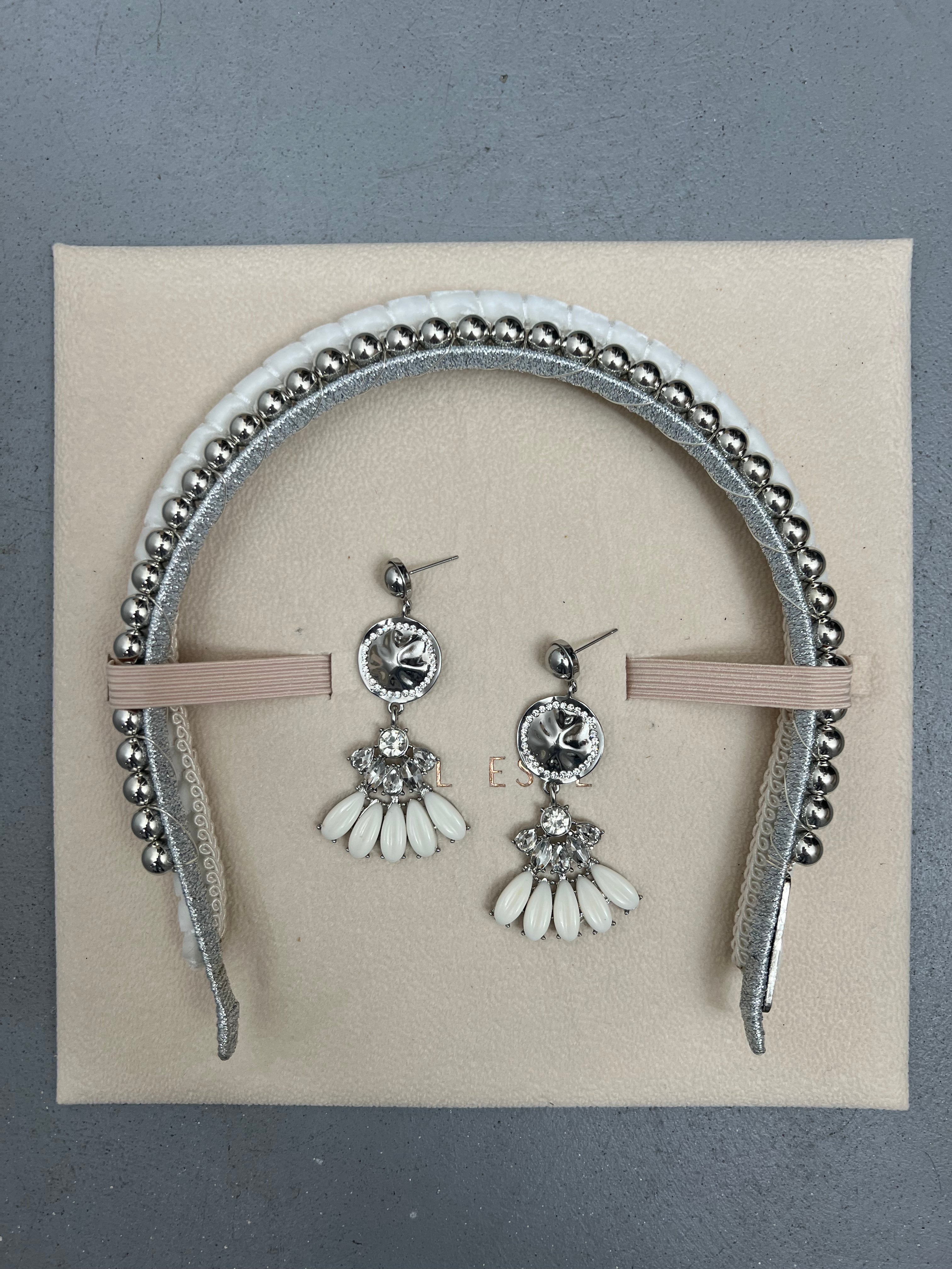 Silver Aubrey Headband + Delilah Silver Earring