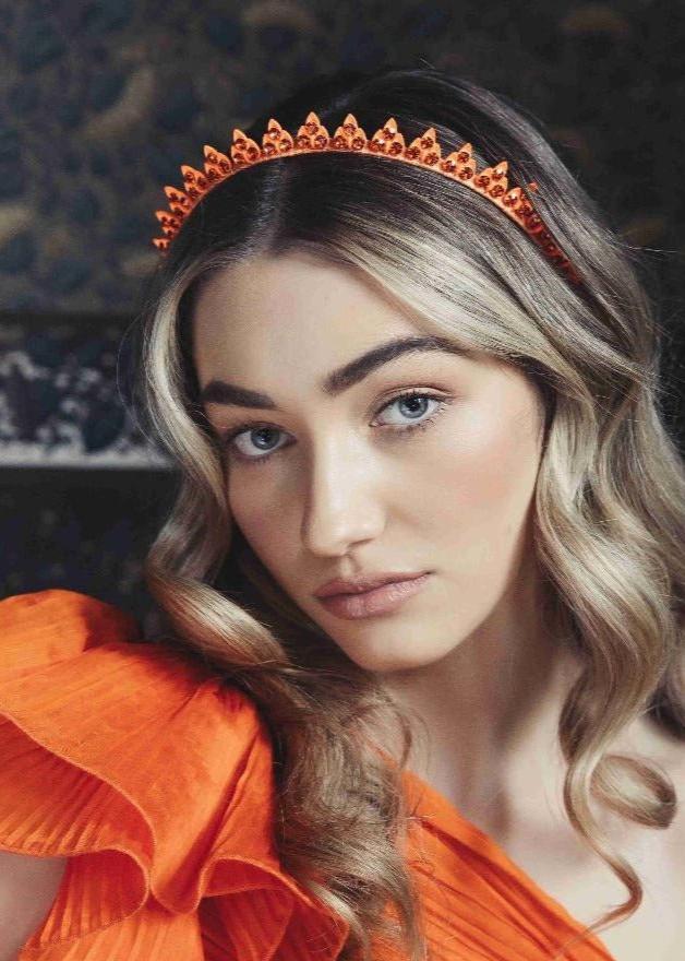 Zenni - Orange - AELESTEZenni - OrangeHEADBAND#bridal_accessories##wedding_head_band##bridal_earring#