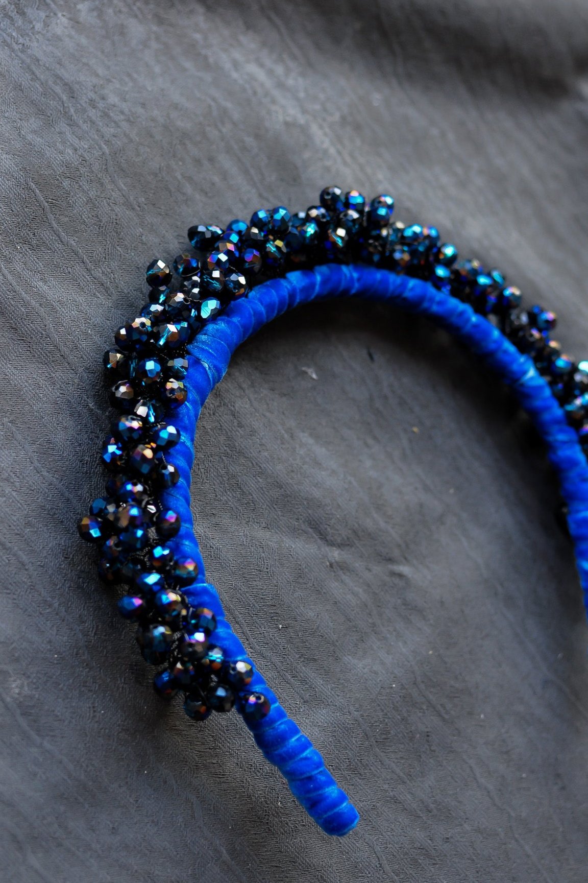 Asher Blue Beaded Crystal Headband