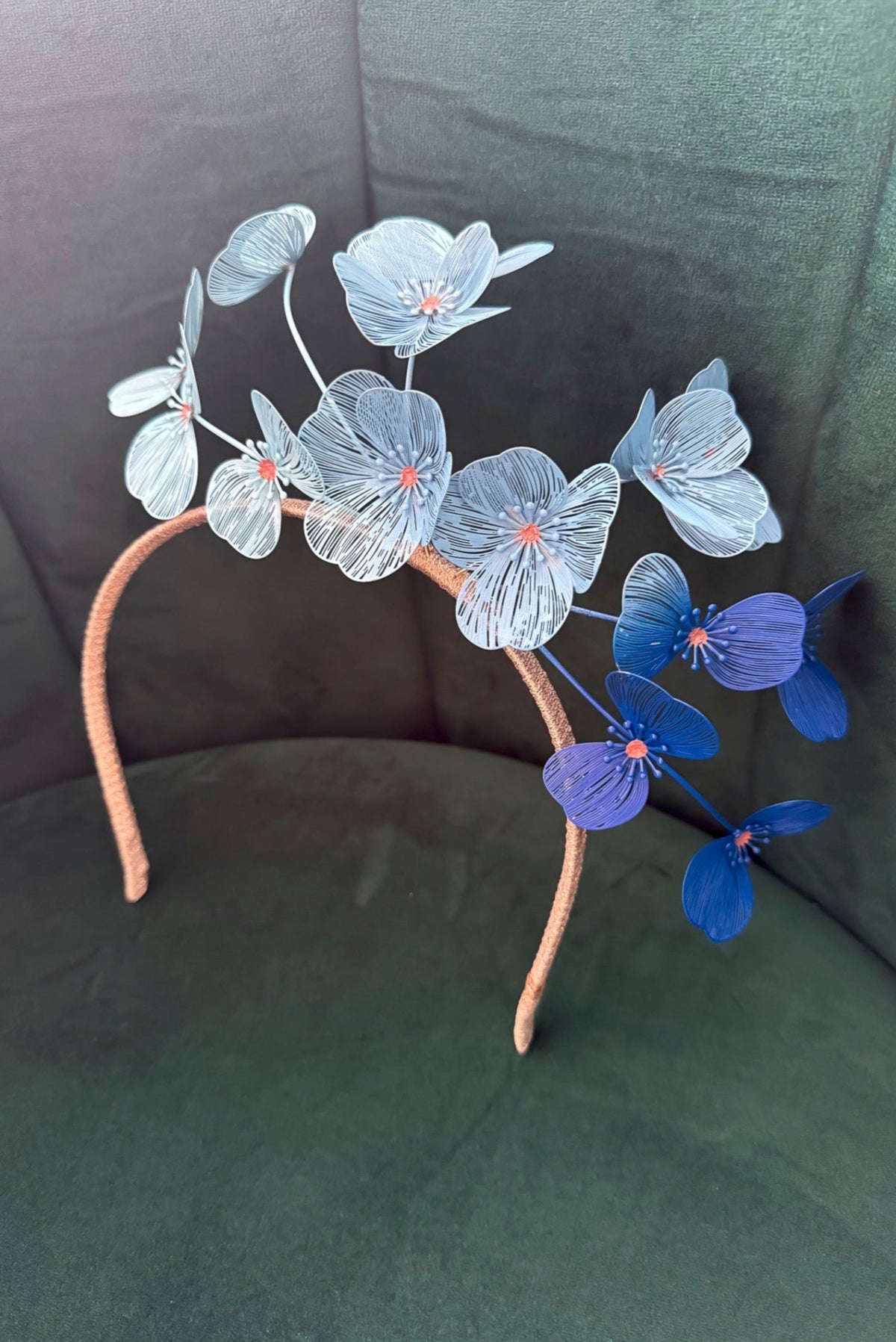 Cobalt Blue Lightweight Floral Millinery Headpiece - Bella