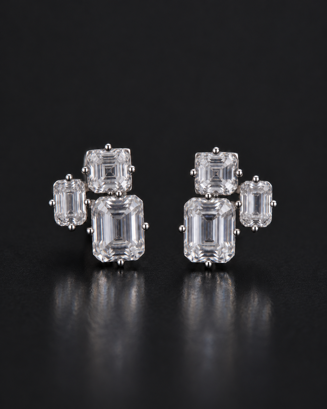 Milano 925 Silver Zircon Bridal Earring Studs