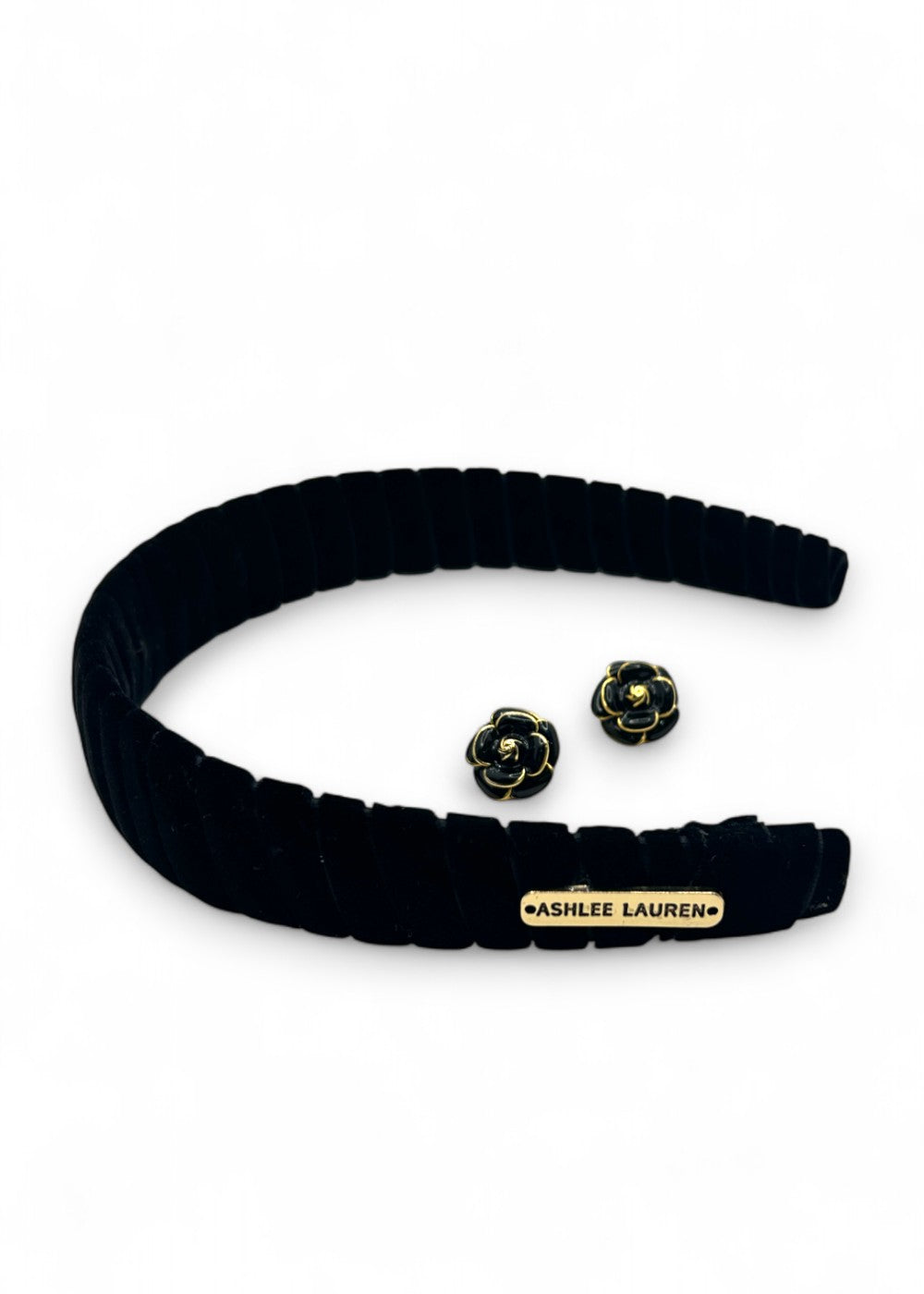 Aaliyah Headband + Amara Earring Set - Black