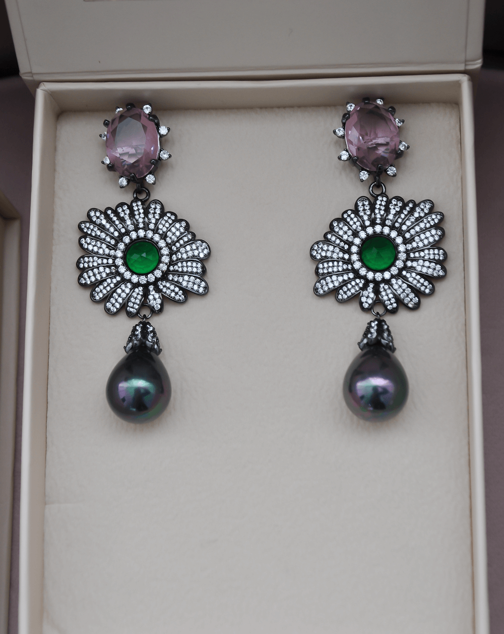 Bridesmaids Earring Set - Navi Pink and Green