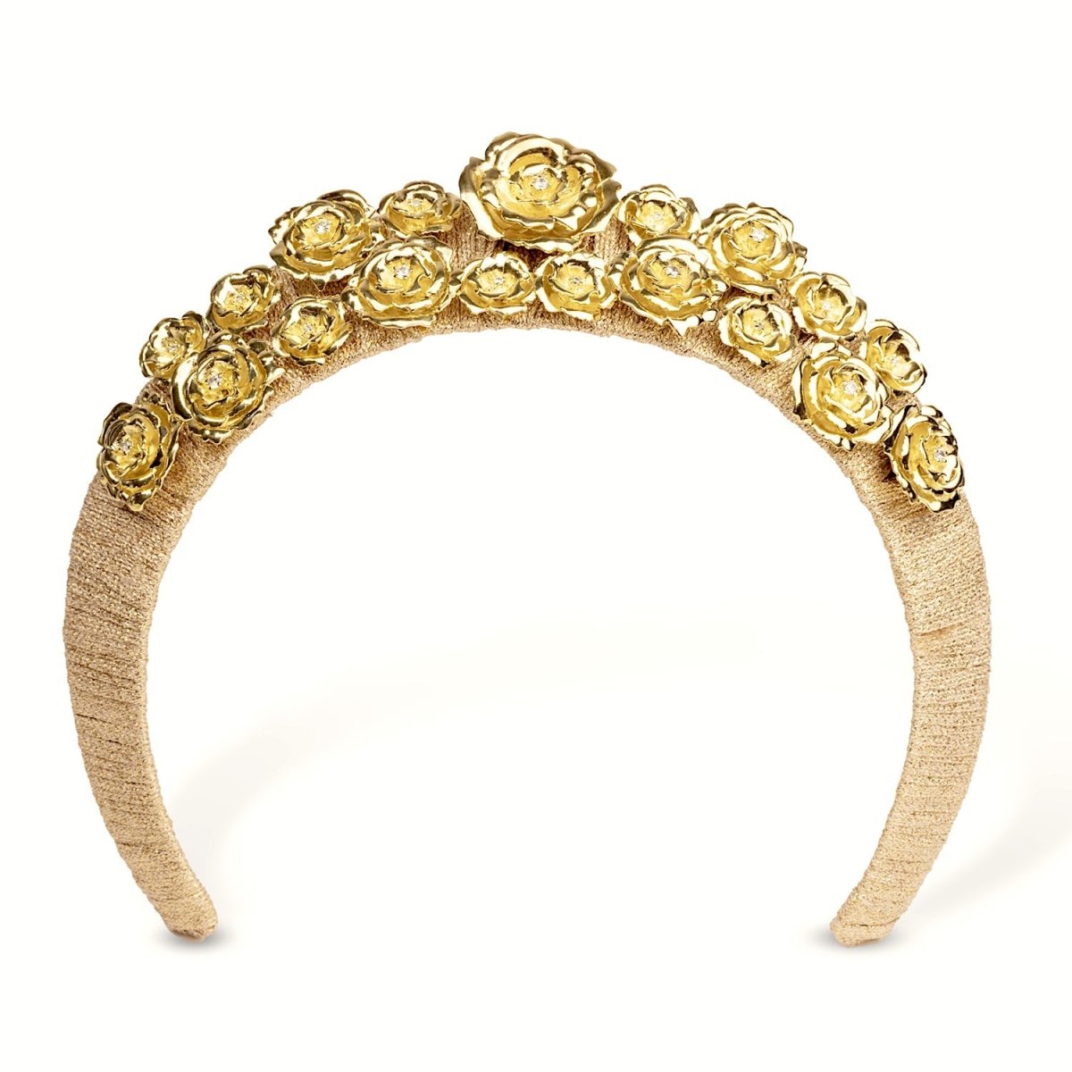 Gaia Floral Crown - Gold - AELESTEGaia Floral Crown - GoldBridal Accessories#bridal_accessories##wedding_head_band##bridal_earring#