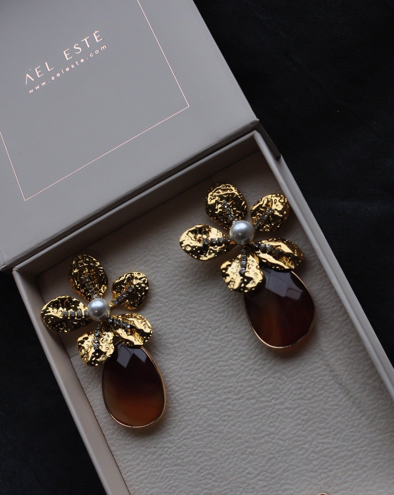 Talia Interchangeable Natural Stone Floral Earring