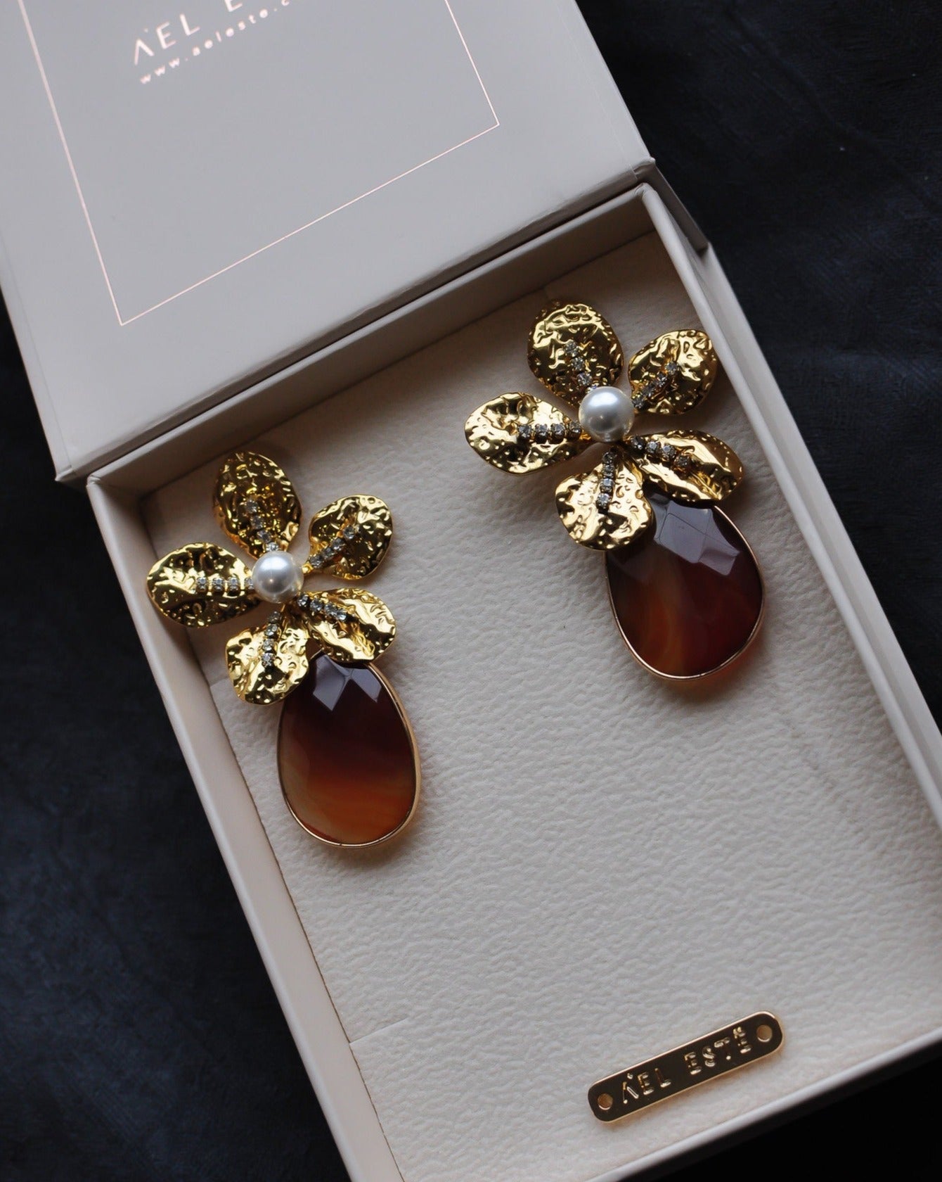 Talia Interchangeable Natural Stone Floral Earring