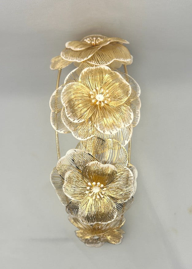 Elle Gold Floral Millinery Headband