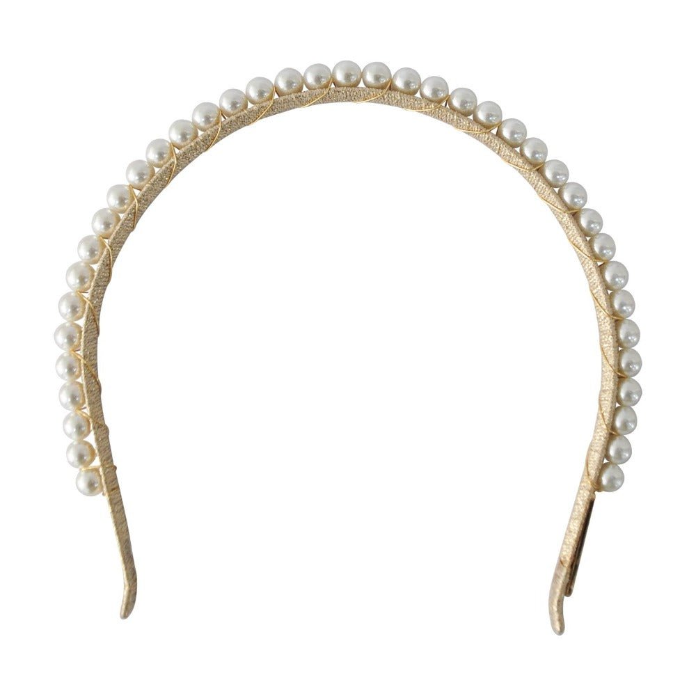 Aubrey Pearl Headband - AELESTEAubrey Pearl Headband#bridal_accessories##wedding_head_band##bridal_earring#