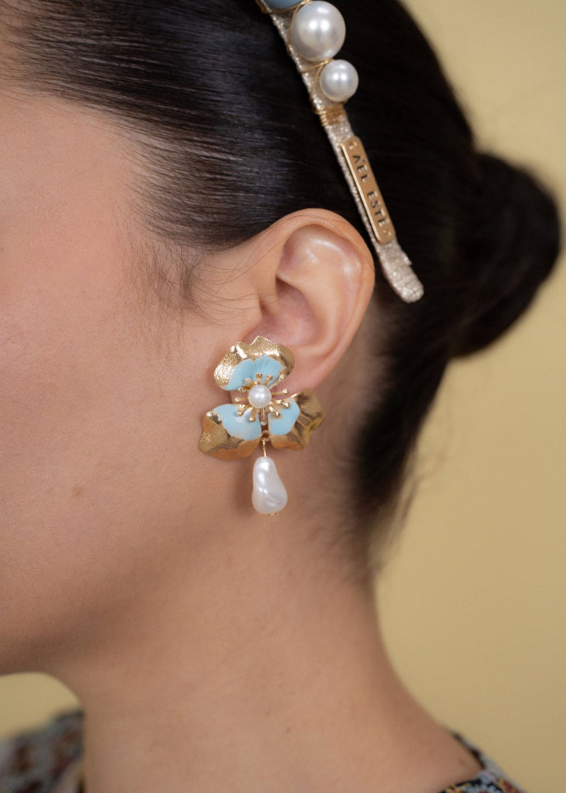 Blue Tamsin Headband + Earring Set