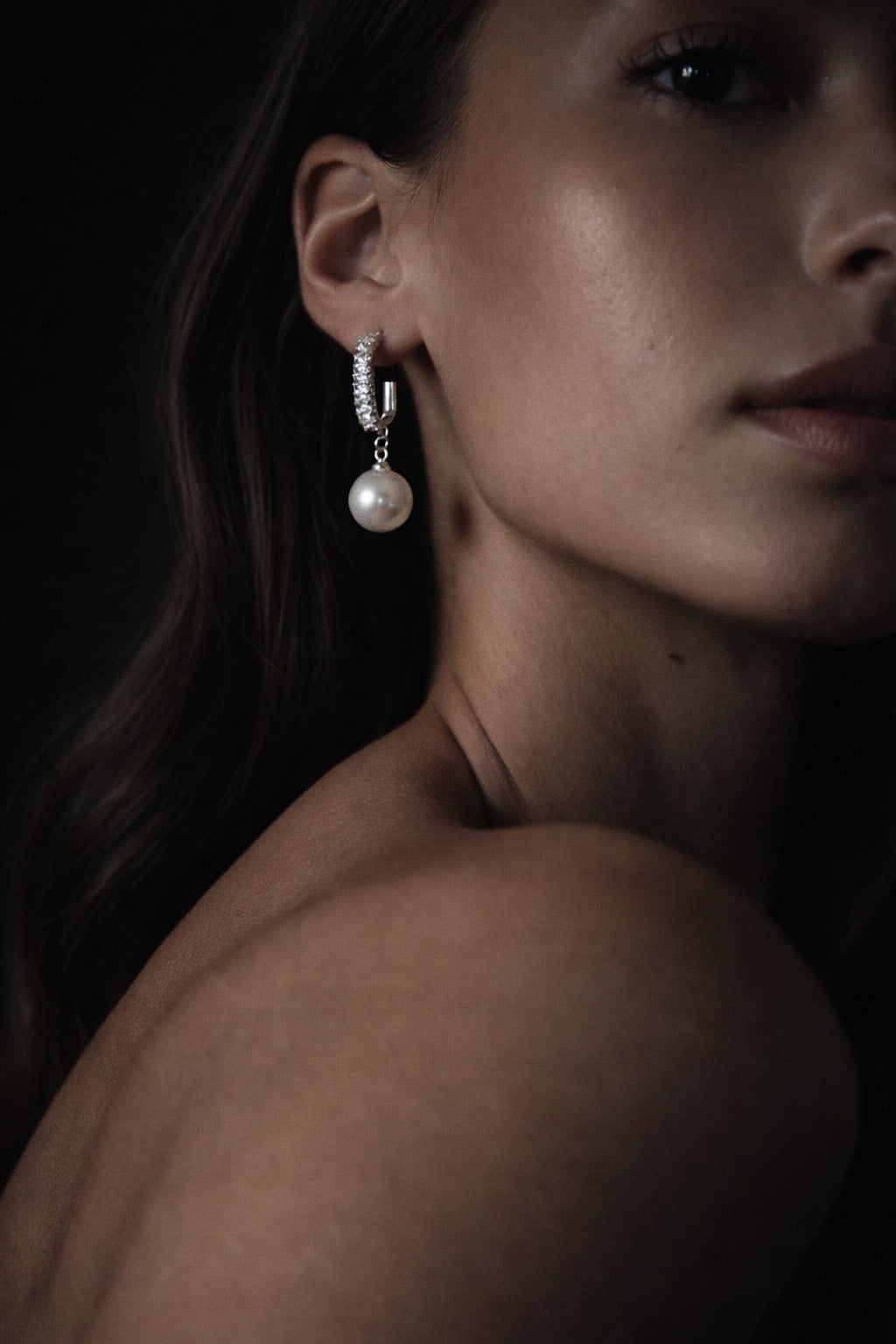 Pearl Cluster Comb + Lani Earrings - Silver