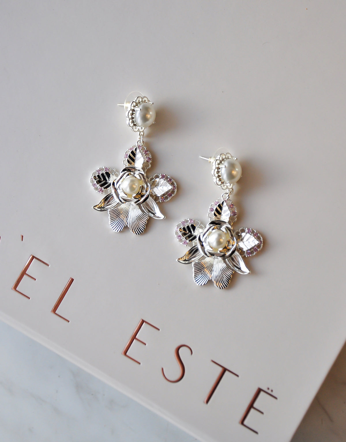 Silver Sofia Pearl Earrings