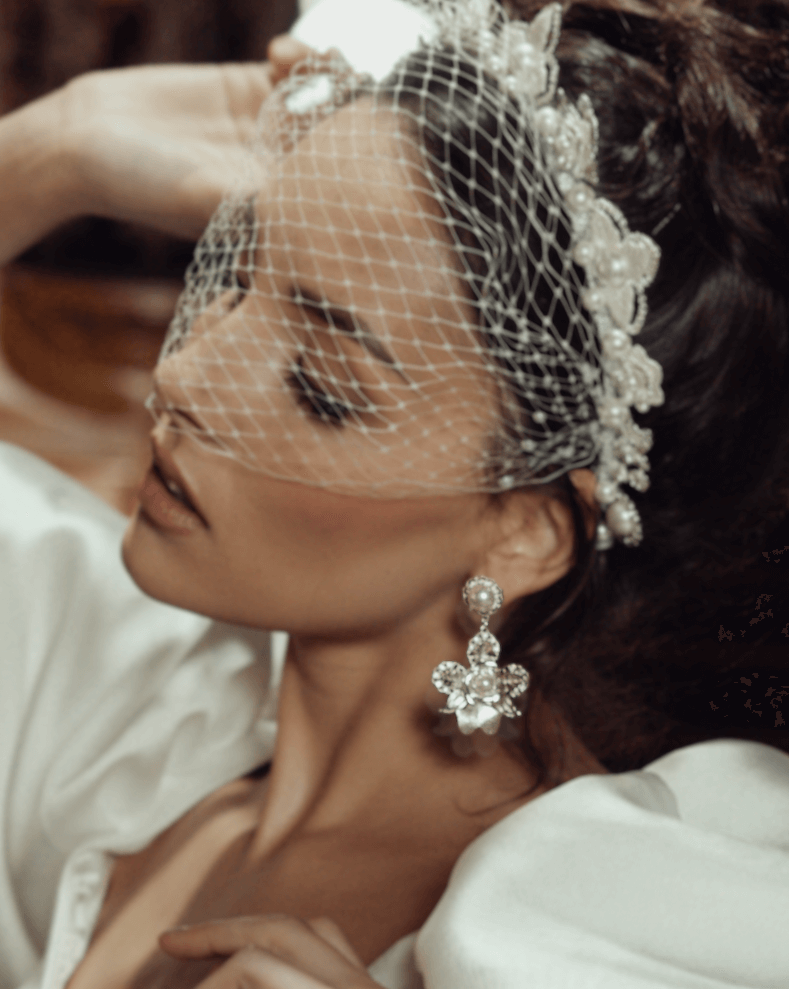 Silver Sienna Pearl Headband + Sofia Silver Earring