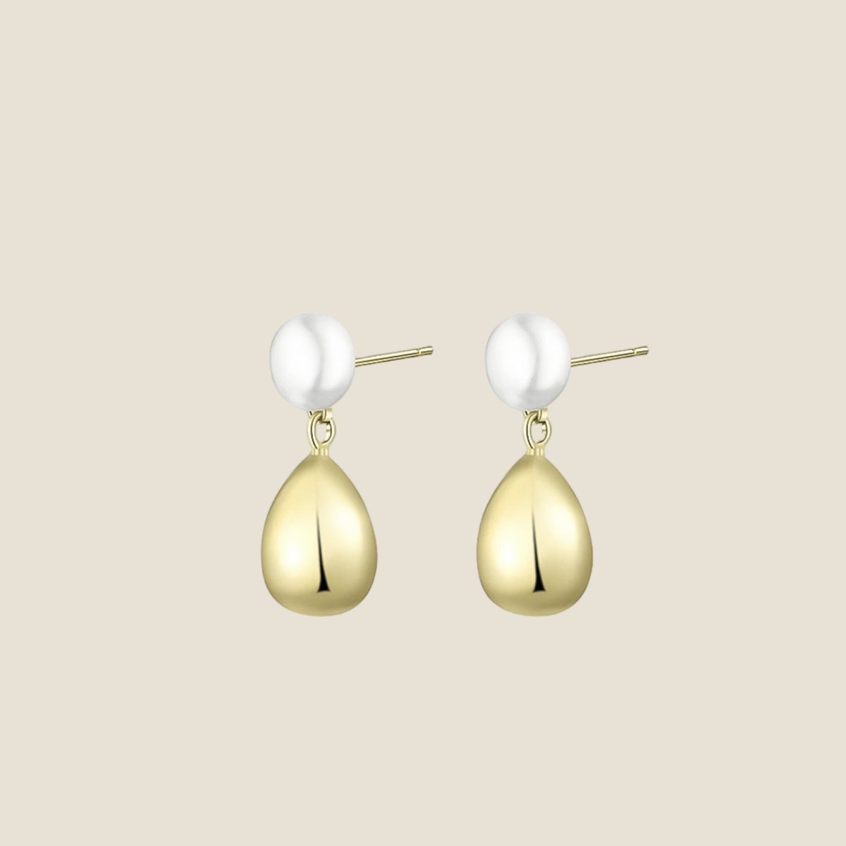 Sia Pearl Drop Earring - Gold - AELESTESia Pearl Drop Earring - GoldEarrings#bridal_accessories##wedding_head_band##bridal_earring#