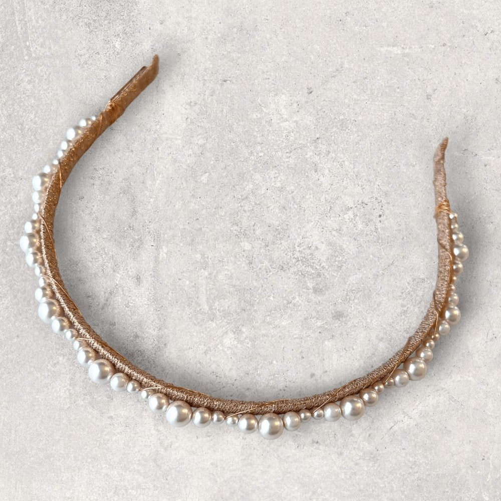 Rose-gold Sienna Pearl Headband - AELESTERose-gold Sienna Pearl HeadbandHeadband