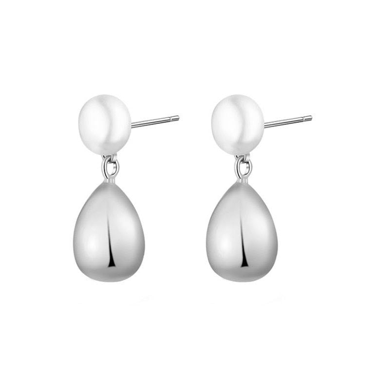 Sia Pearl Drop Earring - Silver - AELESTESia Pearl Drop Earring - SilverEarrings#bridal_accessories##wedding_head_band##bridal_earring#