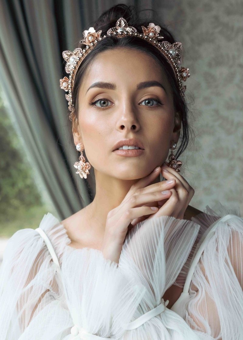 Rose Gold Sofia Pearl Earrings A'EL ESTE Rose Gold Sofia Pearl Earrings A'EL ESTE