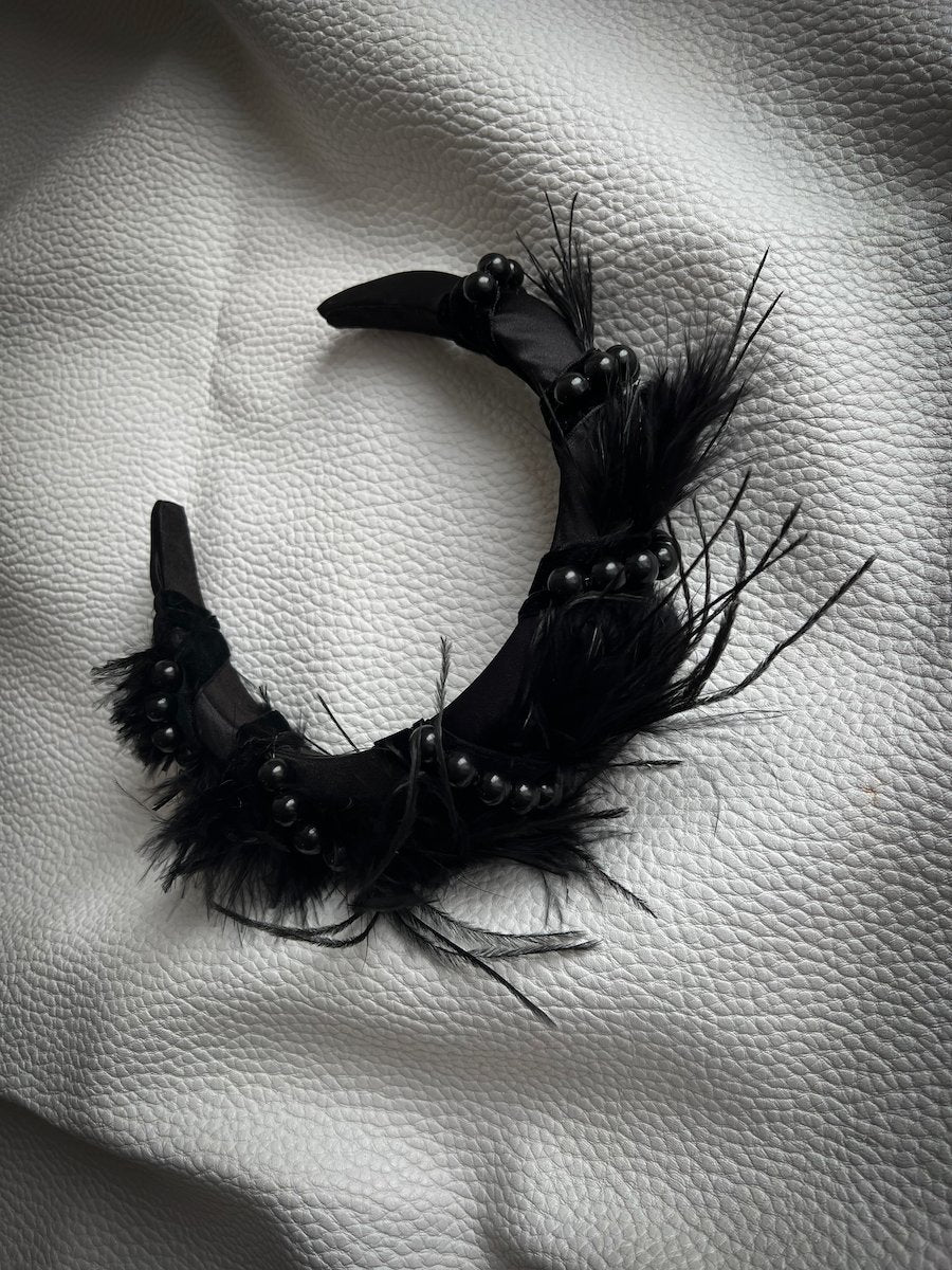 Dimity Black Feather Headband - AELESTEDimity Black Feather HeadbandCrown