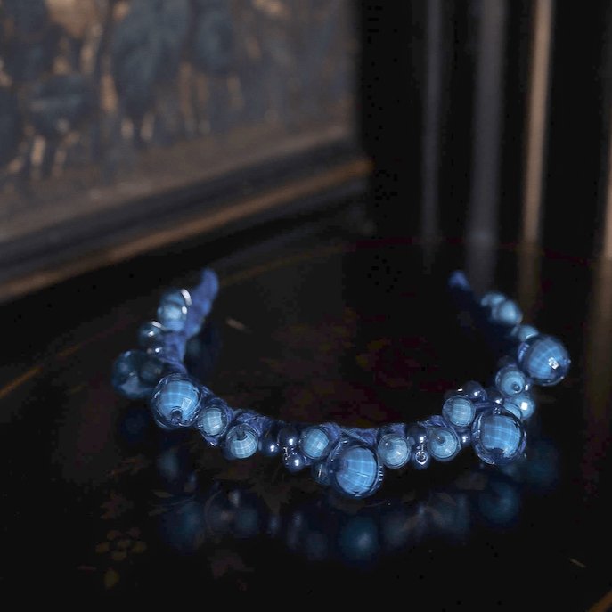 Sylvie Headband - Blue - AELESTESylvie Headband - BlueHEADBAND#bridal_accessories##wedding_head_band##bridal_earring#