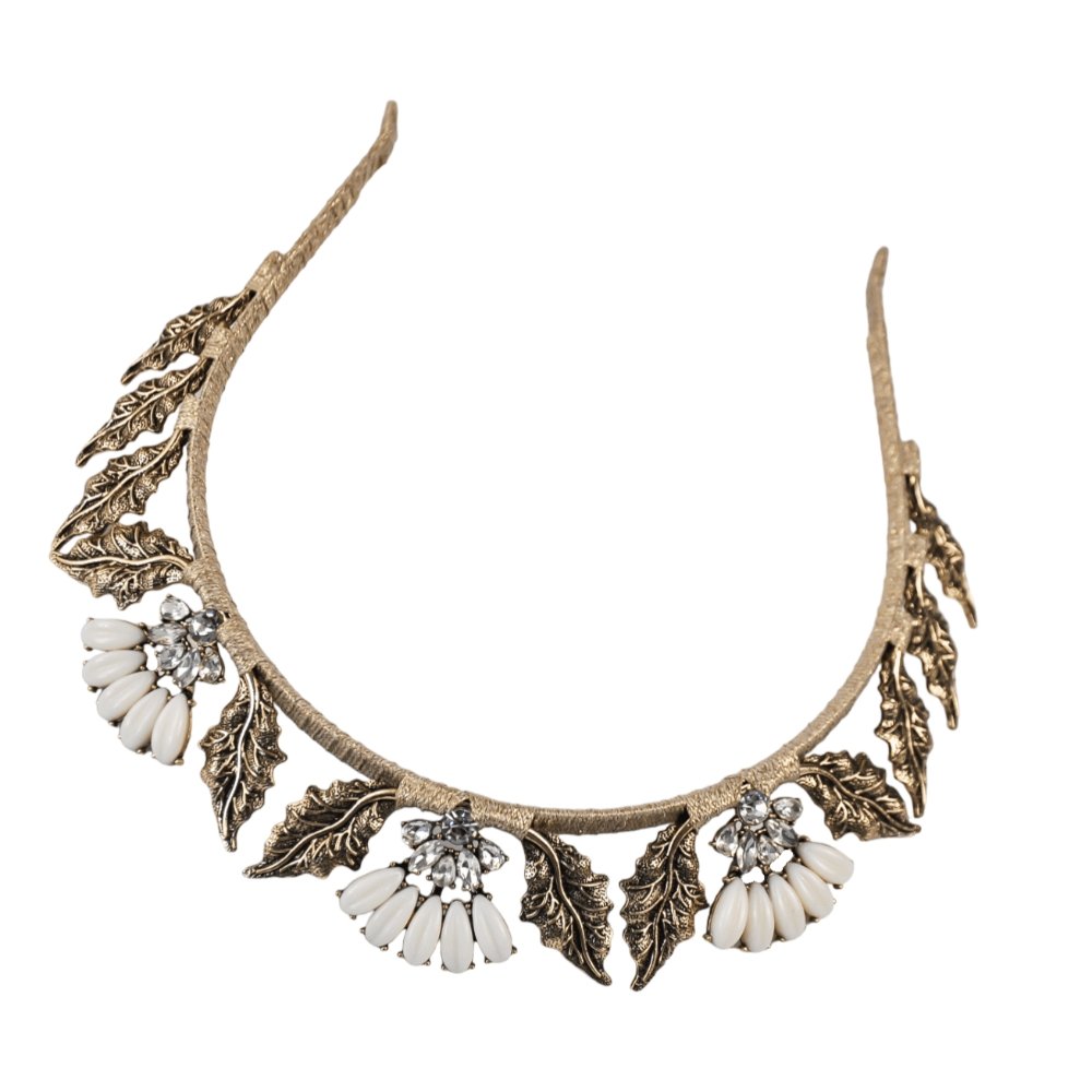 Vintage Gold Priya Crown - AELESTEVintage Gold Priya CrownBridal Accessories#bridal_accessories##wedding_head_band##bridal_earring#
