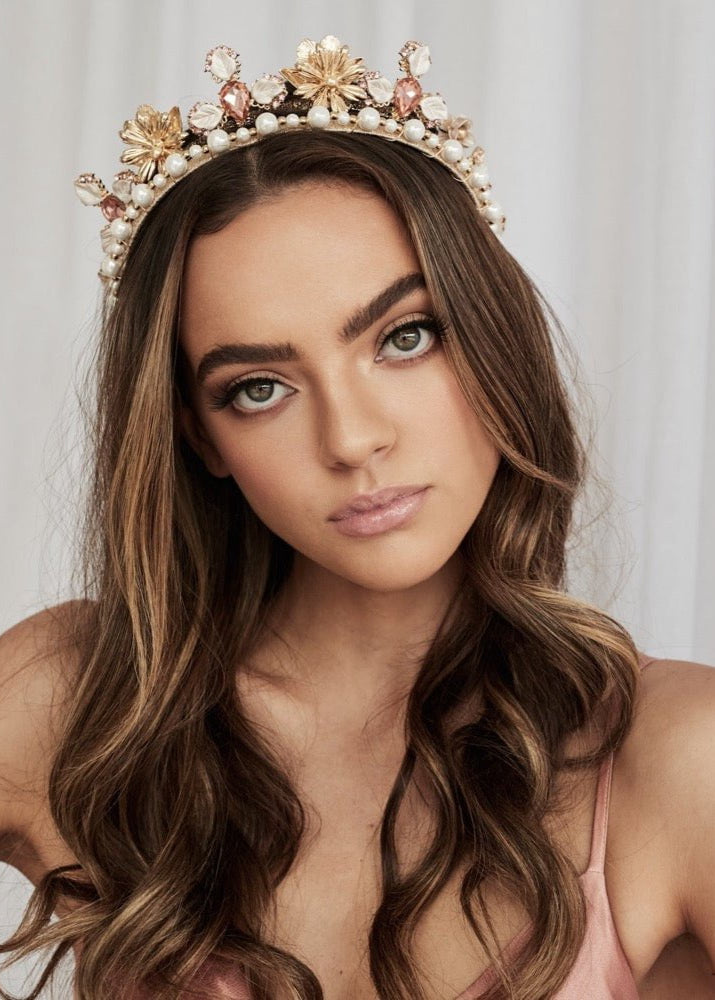 Gold Paris Headband - AELESTEGold Paris HeadbandCrown#bridal_accessories##wedding_head_band##bridal_earring#