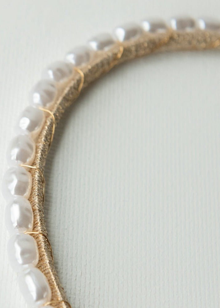 Mia Natural Pearl Headband - AELESTEMia Natural Pearl HeadbandCrown#bridal_accessories##wedding_head_band##bridal_earring#