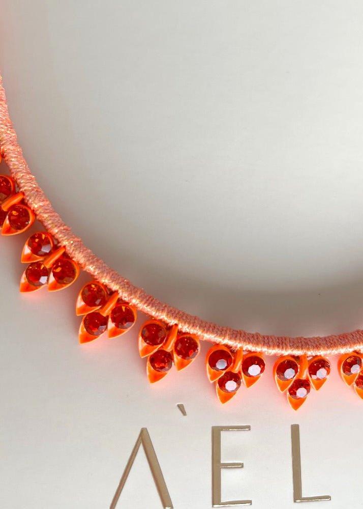 Zenni - Orange - AELESTEZenni - OrangeHEADBAND#bridal_accessories##wedding_head_band##bridal_earring#