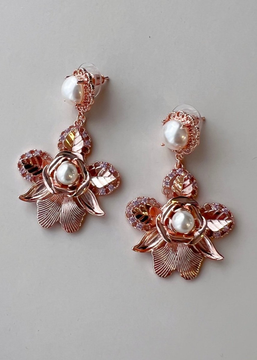 Rose Gold Sofia Pearl Earrings - AELESTERose Gold Sofia Pearl EarringsEarrings