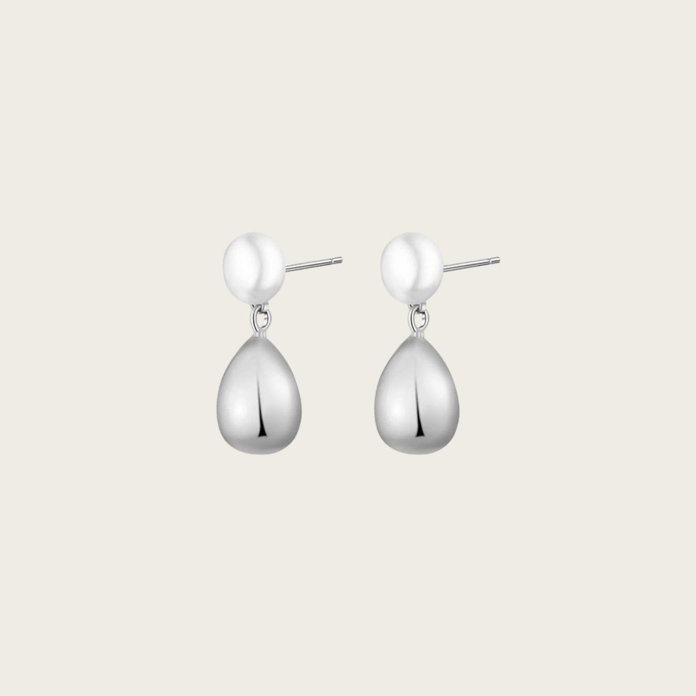 Sia Pearl Drop Earring - Silver - AELESTESia Pearl Drop Earring - SilverEarrings#bridal_accessories##wedding_head_band##bridal_earring#