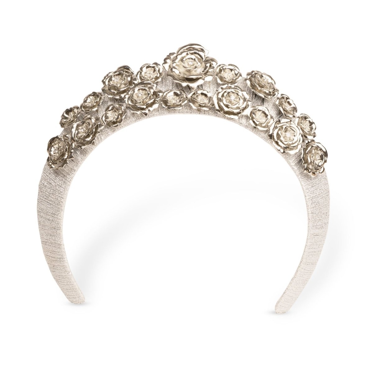 Gaia Floral Crown - Silver - AELESTEGaia Floral Crown - SilverBridal Accessories#bridal_accessories##wedding_head_band##bridal_earring#